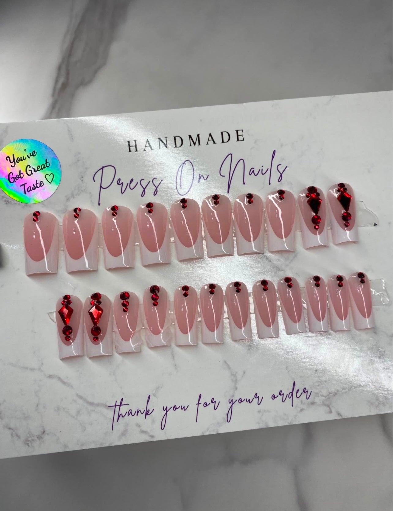 20 Pcs Press On Nails Set