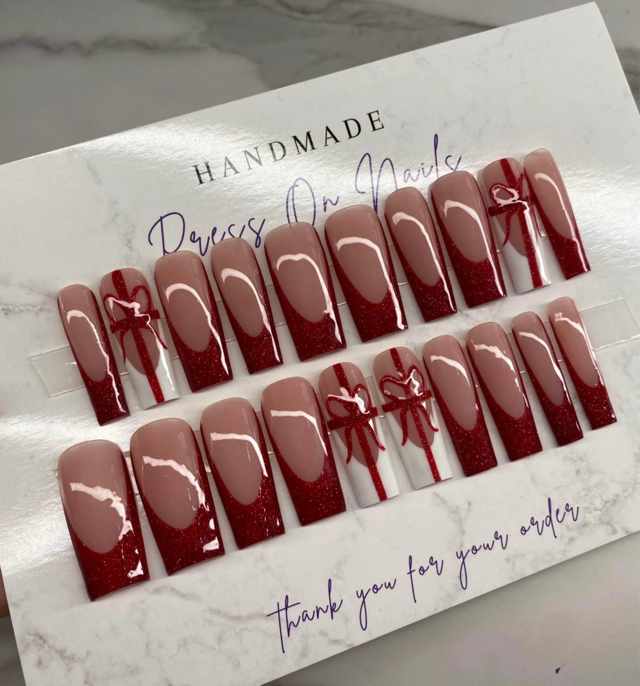 22 Pcs Press On Nails Set