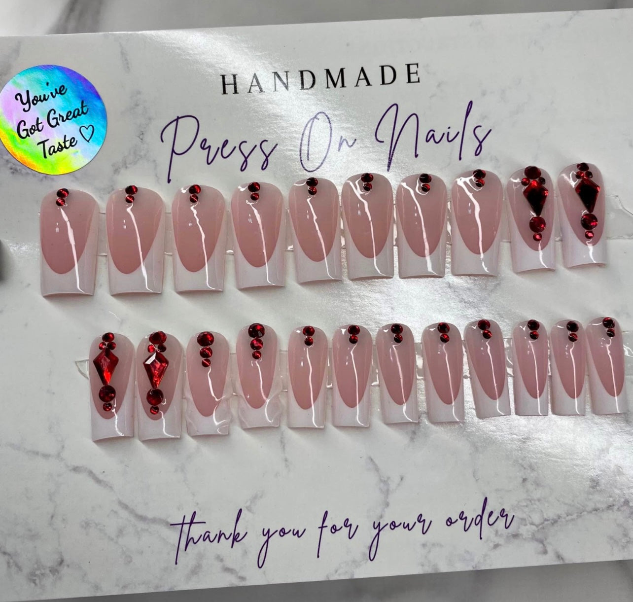 20 Pcs Press On Nails Set