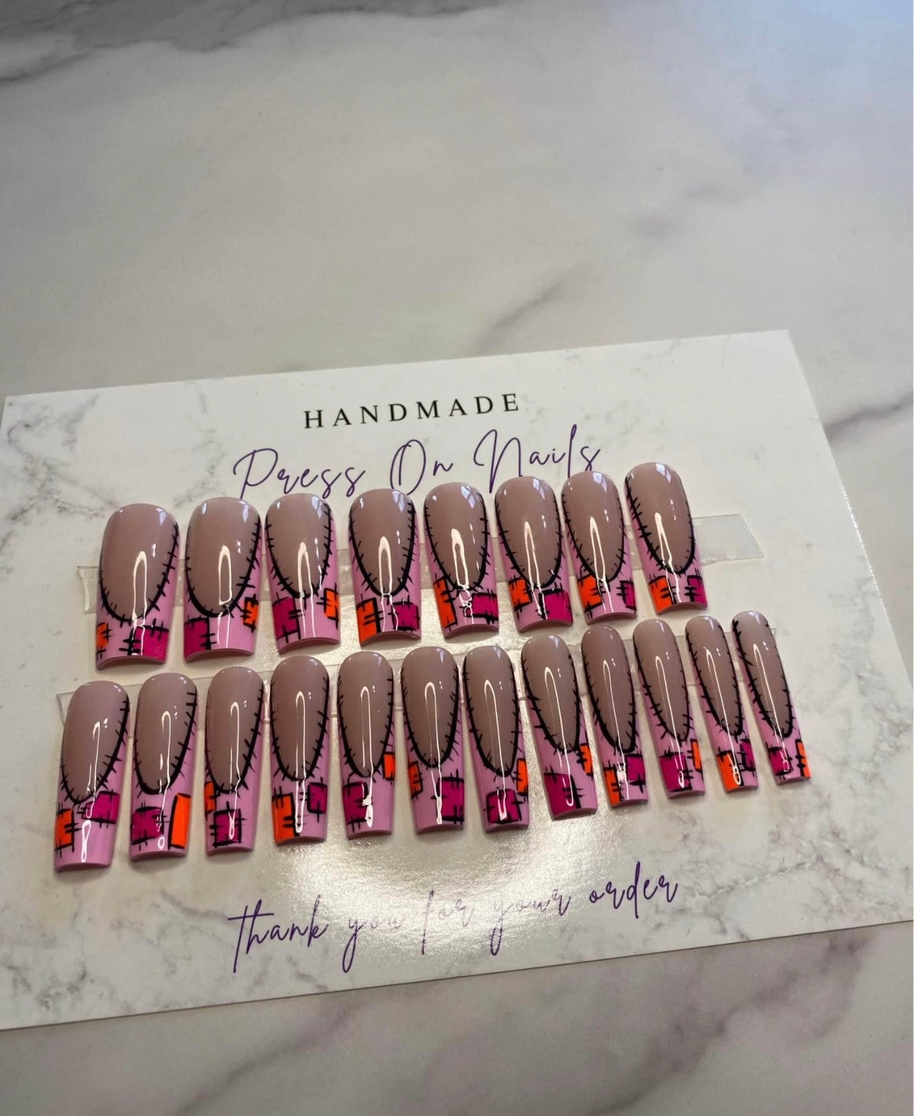 22 Pcs Press On Nails Set
