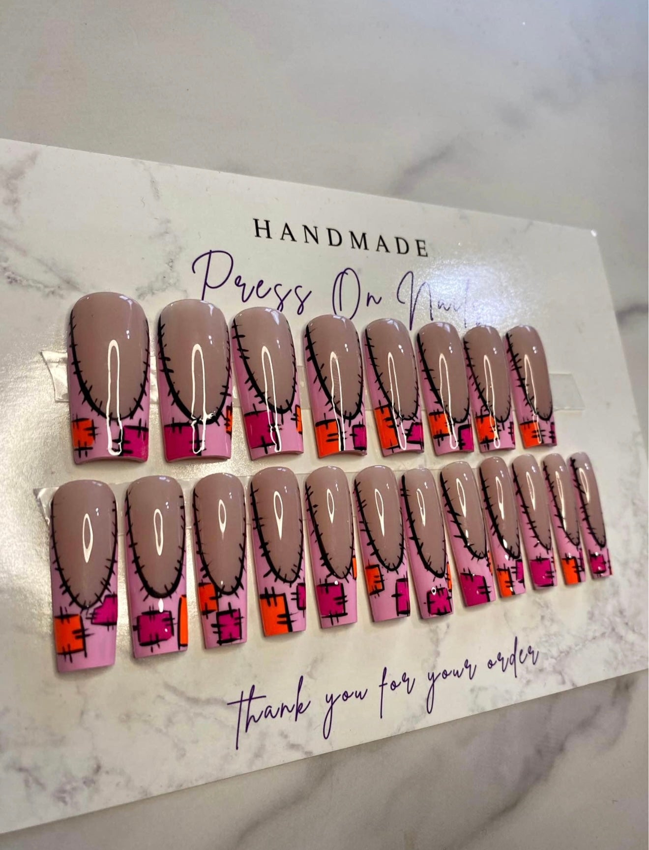 22 Pcs Press On Nails Set