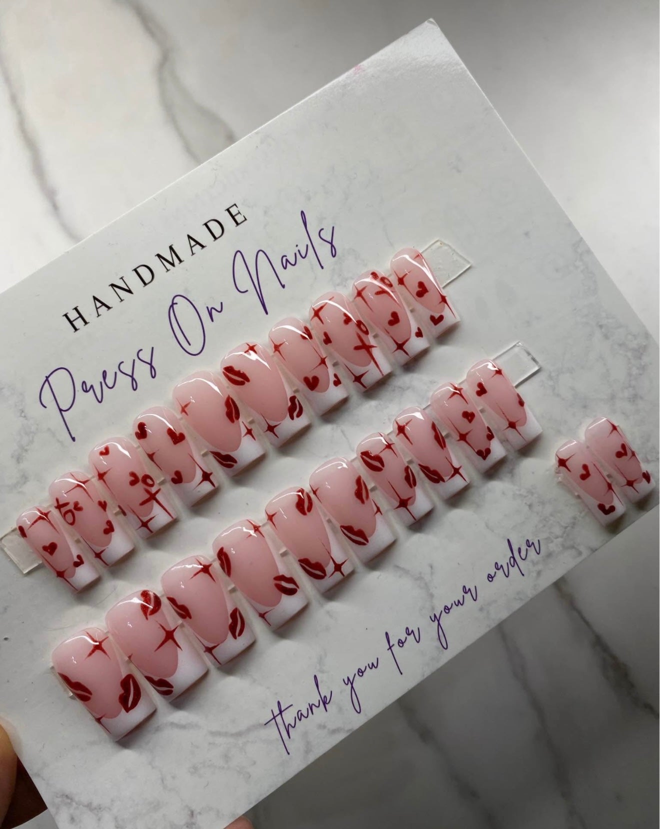 22 Pcs Press On Nails Set