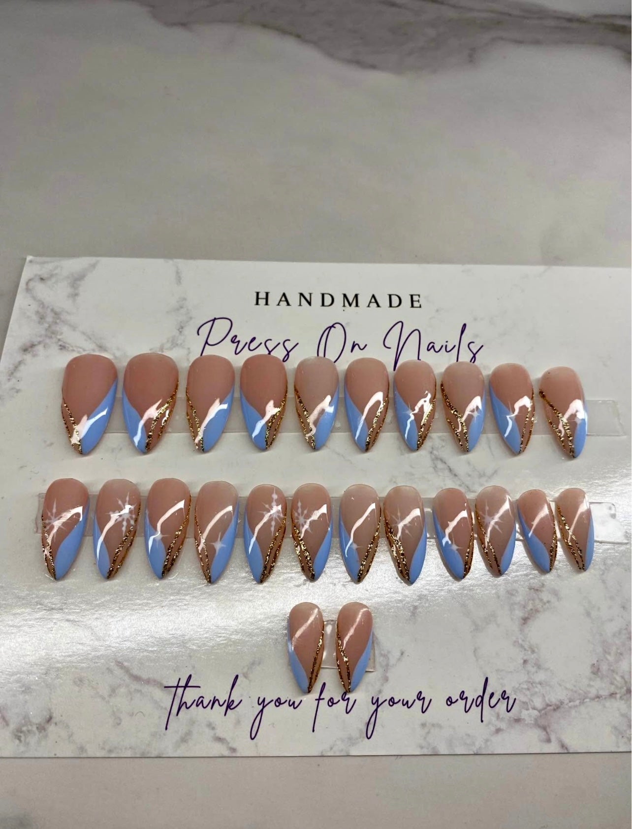 22 Pcs Press On Nails Set