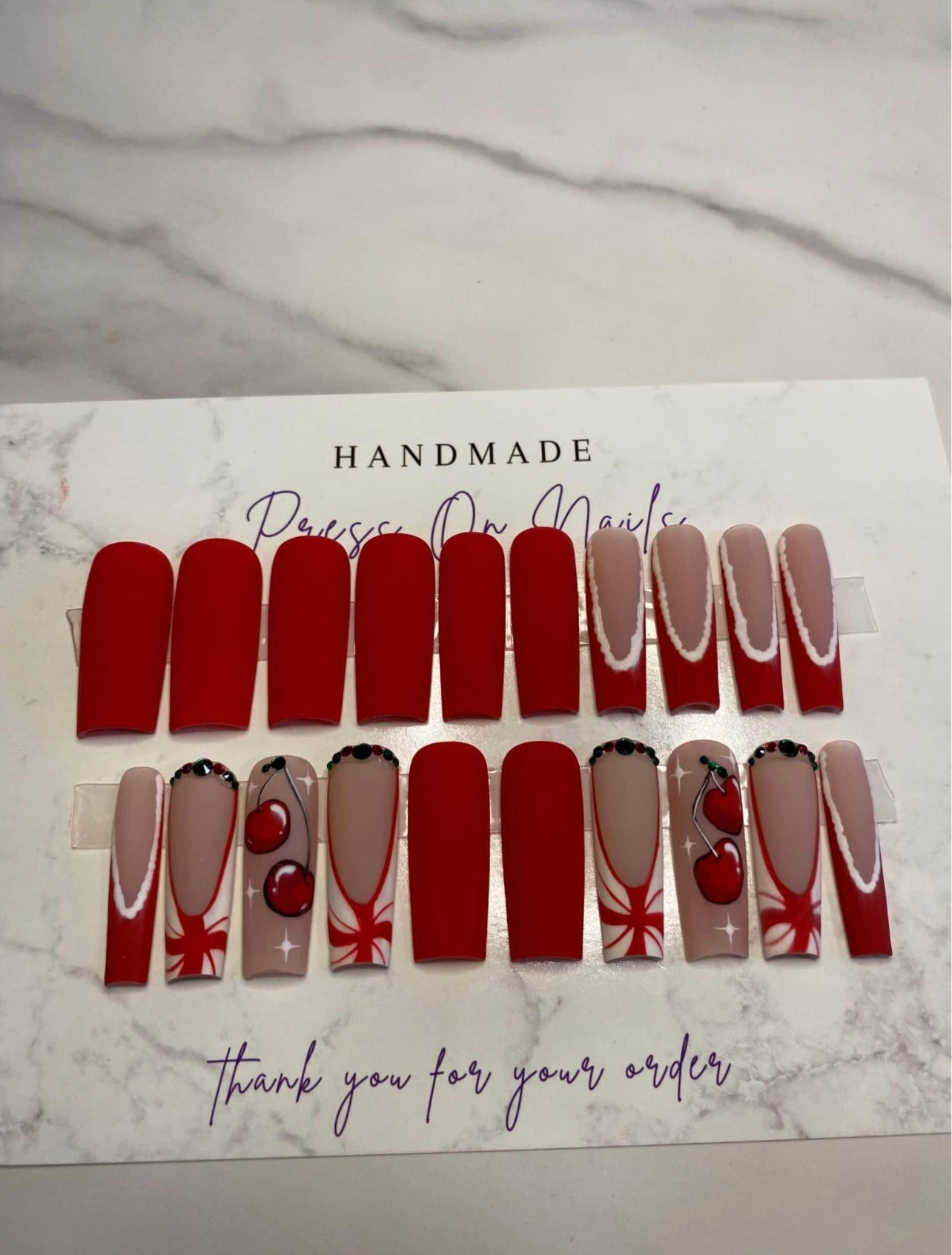 22 Pcs Press On Nails Set