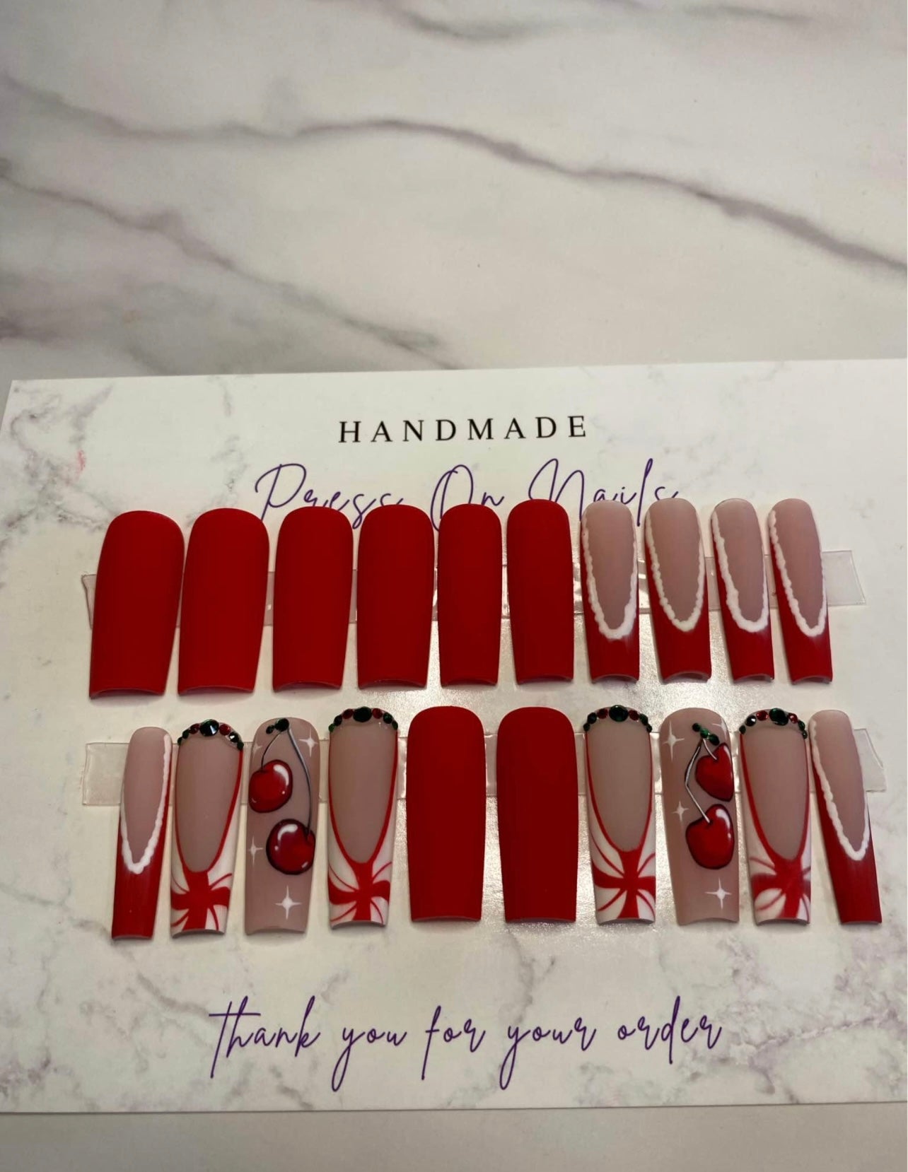 22 Pcs Press On Nails Set