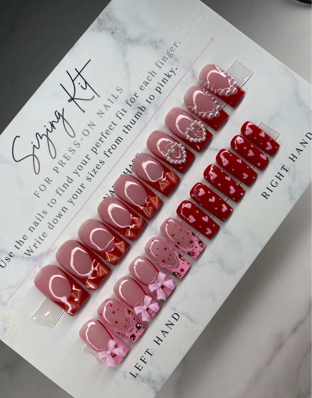 22 Pcs Press On Nails Set